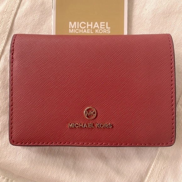 Brand New Michael Kors Genuine Leather Medium Slim Wallet Terracotta - Picture 1 of 15